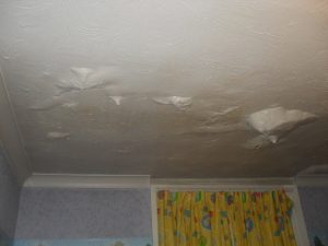Roof paint peel of due to water leakage roof